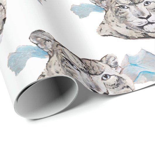 Mooie witte tijger cadeaupapier (Rol Hoek)