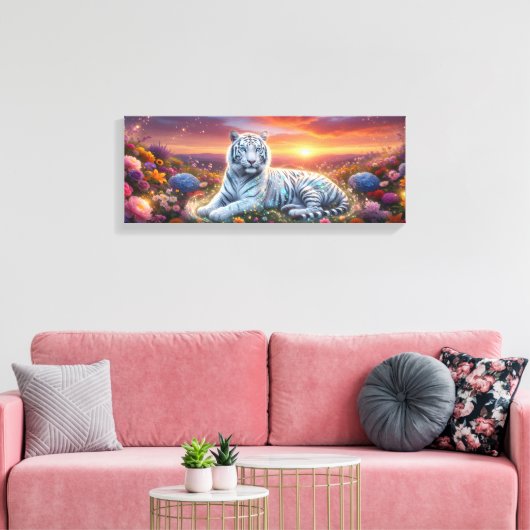 Mooie Witte Tijger  Canvas Afdruk (Insitu (Woonkamer))