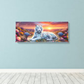 Mooie Witte Tijger  Canvas Afdruk (Insitu (Houten vloer))