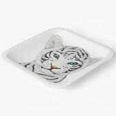Mooie witte tijger met blauwe ogen papieren bordje