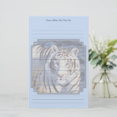 Mooie witte tijger met kristalblauwe ogen briefpapier (Staand voorkant)