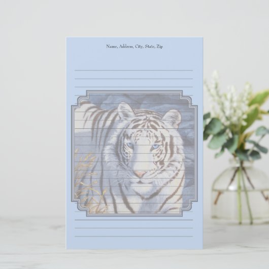 Mooie witte tijger met kristalblauwe ogen briefpapier