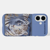 Mooie witte tijger met kristalblauwe ogen Case-Mate iPhone case (Achterkant (horizontaal))