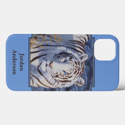 Mooie witte tijger met kristalblauwe ogen Case-Mate iPhone case (Achterkant (horizontaal))