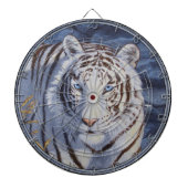 Mooie witte tijger met kristalblauwe ogen dartbord (Voorkant)