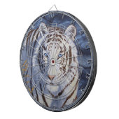 Mooie witte tijger met kristalblauwe ogen dartbord (Voorkant Rechts)