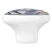 Mooie witte tijger met kristalblauwe ogen keramische knop (Zijkant)