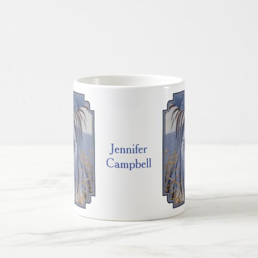 Mooie witte tijger met kristalblauwe ogen koffiemok (Center)