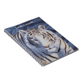 Mooie witte tijger met kristalblauwe ogen notitieboek (Rechterzijde)