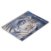 Mooie witte tijger met kristalblauwe ogen notitieboek (Linkerzijde)