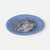 Mooie witte tijger met kristalblauwe ogen papieren bordje (Gekanteld)