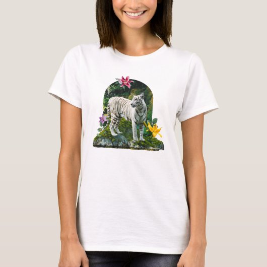 Mooie witte tijger t-shirt (Voorkant)