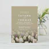 Mooie witte tulpen schilderen Weddenschap Kaart (Staand voorkant)