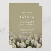 Mooie witte tulpen schilderen Weddenschap Kaart (Voorkant / Achterkant)