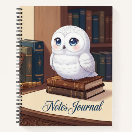 Mooie witte uil notities journaal notitieboek