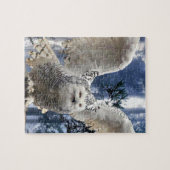 mooie witte uilpuzzel legpuzzel (Horizontaal)