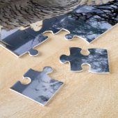 mooie witte uilpuzzel legpuzzel (Zijkant)