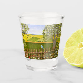 Mooie witte uitzicht shot glas