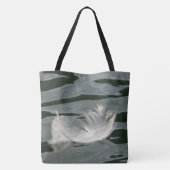 Mooie witte veer tote bag (Achterkant)