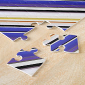Mooie witte violette strepen legpuzzel (Zijkant)