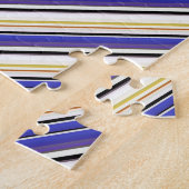 Mooie witte violette strepen legpuzzel (Zijkant)
