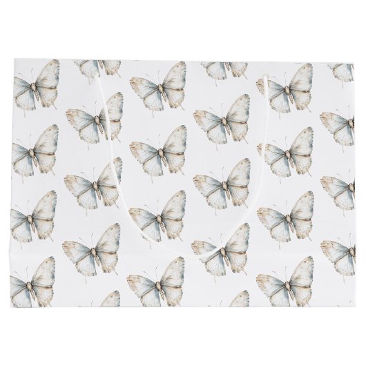 Mooie Witte Vlinder Bruidsdouche Groot Cadeauzakje (Achterkant)