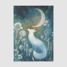 Mooie Witte Vos Cyanotype Afdrukken