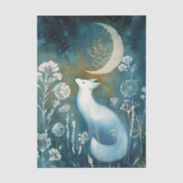 Mooie Witte Vos Cyanotype Afdrukken Tissuepapier