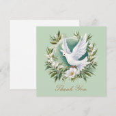 Mooie witte vredesduif bedankkaart (Voorkant / Achterkant)