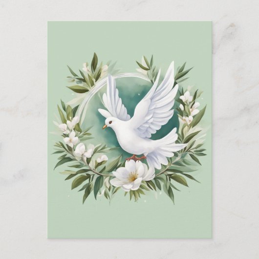 Mooie Witte Vredesduif Briefkaart (Voorkant)