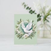 Mooie witte vredesduif briefkaart (Staand voorkant)