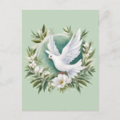 Mooie witte vredesduif briefkaart (Voorkant)