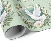 Mooie witte vredesduif cadeaupapier (Rol Hoek)