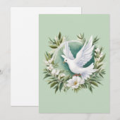 Mooie witte vredesduif feestdagenkaart (Voorkant / Achterkant)