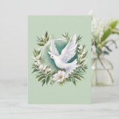 Mooie witte vredesduif feestdagenkaart (Staand voorkant)