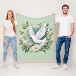 Mooie witte vredesduif fleece deken