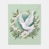 Mooie witte vredesduif fleece deken (Voorkant)