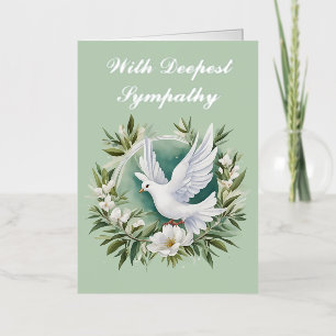 Mooie witte vredesduif folie feestdagenkaart