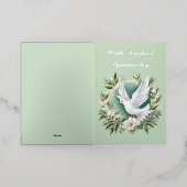Mooie witte vredesduif folie feestdagenkaart (Buiten Laag)