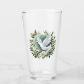 Mooie witte vredesduif glas (Voorkant)