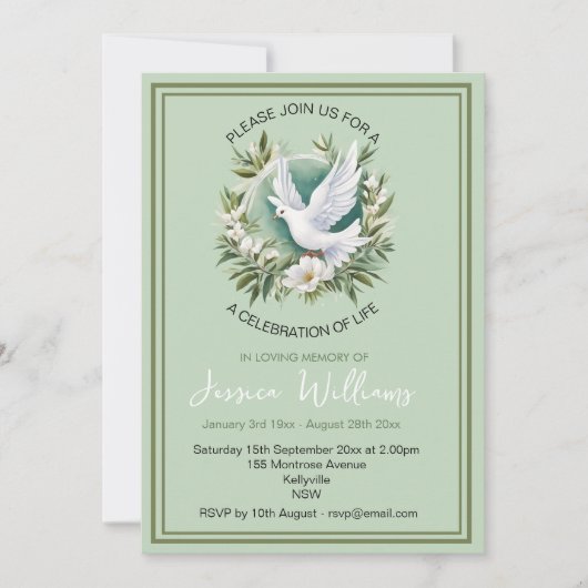 Mooie witte vredesduif kaart (Voorkant)