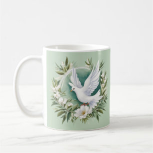 Mooie witte vredesduif koffiemok