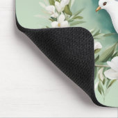 Mooie witte vredesduif muismat (Hoek)