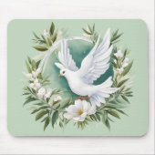 Mooie witte vredesduif muismat (Voorkant)