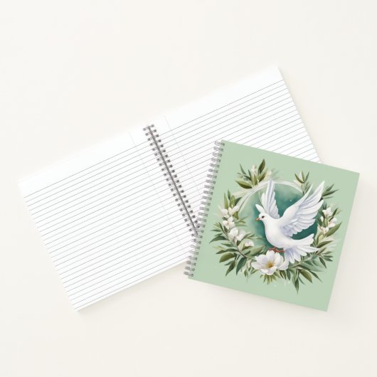 Mooie witte vredesduif notitieboek (Binnen)