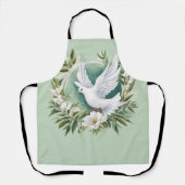 Mooie witte vredesduif schort (Voorkant)