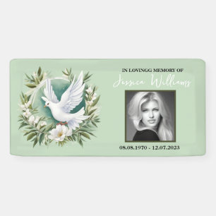 Mooie witte vredesduif spandoek