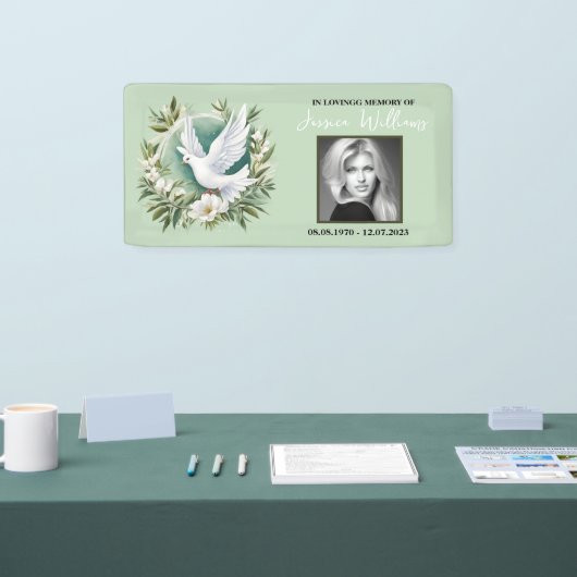 Mooie witte vredesduif spandoek (Beurs)