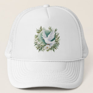 Mooie witte vredesduif trucker pet