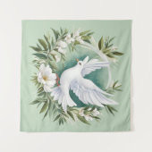 Mooie witte vredesduif wandkleed (Voorkant (horizontaal))